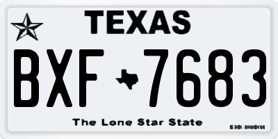 TX license plate BXF7683