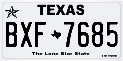 TX license plate BXF7685