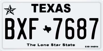 TX license plate BXF7687