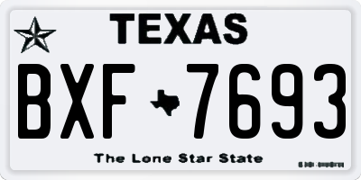 TX license plate BXF7693