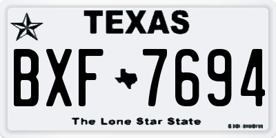 TX license plate BXF7694
