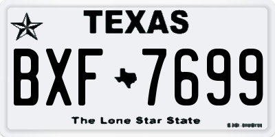 TX license plate BXF7699