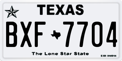 TX license plate BXF7704