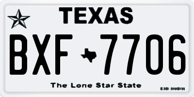 TX license plate BXF7706