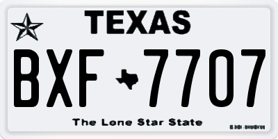 TX license plate BXF7707