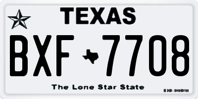 TX license plate BXF7708