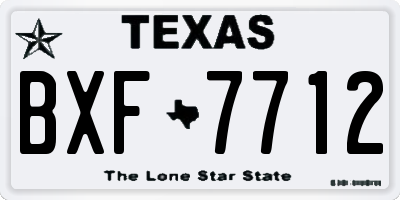 TX license plate BXF7712