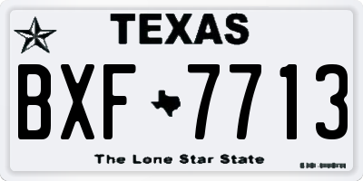 TX license plate BXF7713