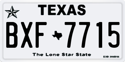 TX license plate BXF7715