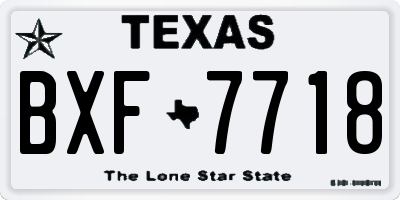TX license plate BXF7718