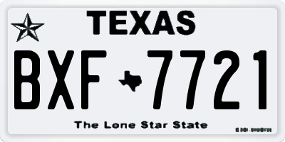 TX license plate BXF7721