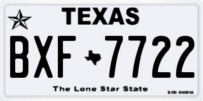 TX license plate BXF7722