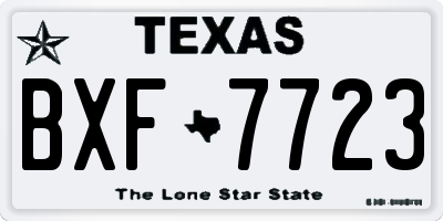 TX license plate BXF7723