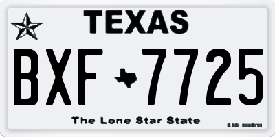 TX license plate BXF7725