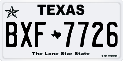TX license plate BXF7726