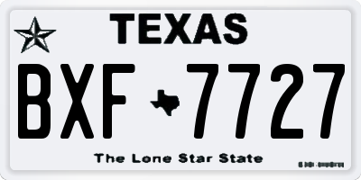TX license plate BXF7727