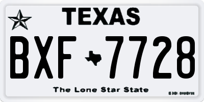 TX license plate BXF7728