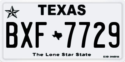 TX license plate BXF7729