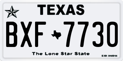 TX license plate BXF7730