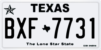 TX license plate BXF7731