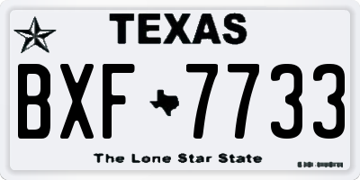 TX license plate BXF7733
