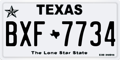 TX license plate BXF7734