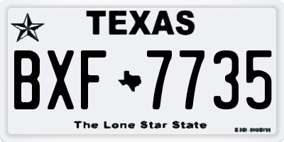TX license plate BXF7735