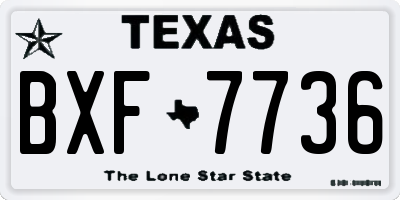 TX license plate BXF7736