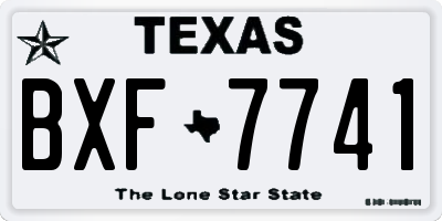 TX license plate BXF7741