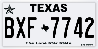 TX license plate BXF7742