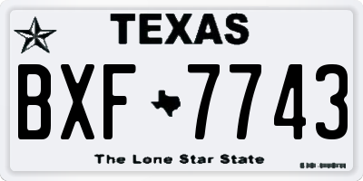 TX license plate BXF7743