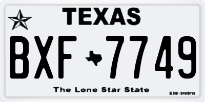 TX license plate BXF7749