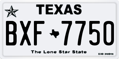 TX license plate BXF7750