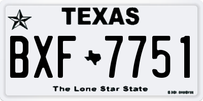 TX license plate BXF7751