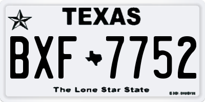 TX license plate BXF7752