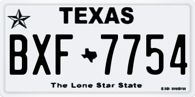 TX license plate BXF7754
