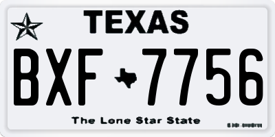 TX license plate BXF7756