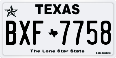 TX license plate BXF7758