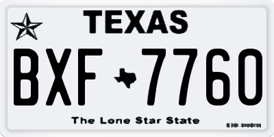 TX license plate BXF7760