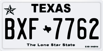 TX license plate BXF7762