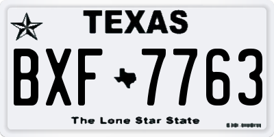 TX license plate BXF7763