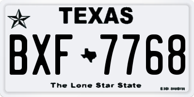 TX license plate BXF7768