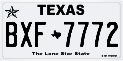 TX license plate BXF7772