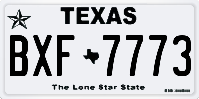 TX license plate BXF7773