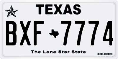 TX license plate BXF7774