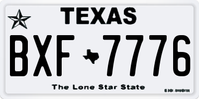 TX license plate BXF7776
