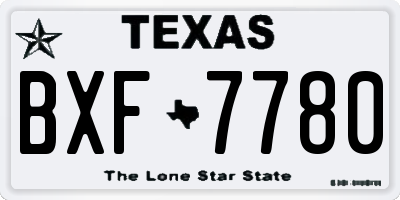 TX license plate BXF7780