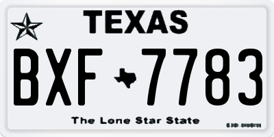 TX license plate BXF7783