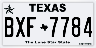 TX license plate BXF7784