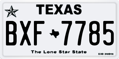 TX license plate BXF7785